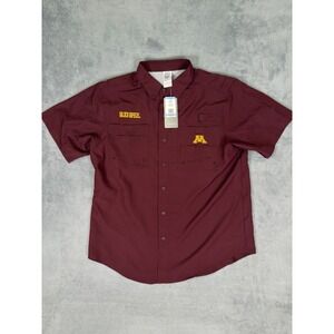 New Pro Edge Shirt Mens Large Maroon Minnesota Golden‎ Gophers Fishing Vented